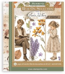 Stamperia 20,5x23cm Rub-On Assortment - Flowers and Poems (6 sheets)