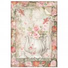 Stamperia A4 Rice Paper - Casa Granada Teapot with Flowers