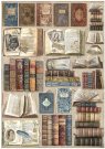 Stamperia A4 Rice Paper - Vintage Library Books