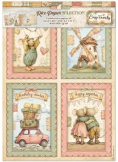 Stamperia Assorted A4 Rice Paper - Cozy Family (6 sheets)