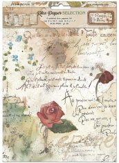 Stamperia Assorted A4 Rice Paper - Flowers and Poems (6 sheets)