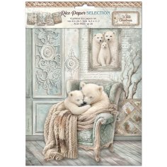 Stamperia A4 Rice Paper Selection - White Christmas (6 sheets)