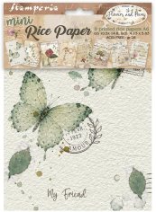 Stamperia Assorted A6 Rice Paper - Flowers and Poems (8 sheets)