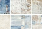 Stamperia A6 Rice Paper Backgrounds - Silent Sea (8 sheets)