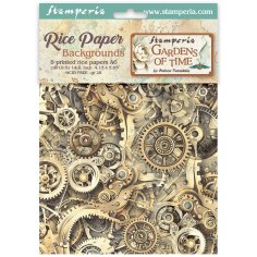 Stamperia A6 Mini Rice Paper Pack - Gardens of Time Backgrounds Selection