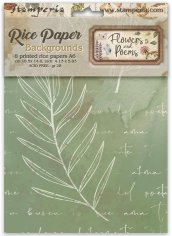 Stamperia Assorted A6 Rice Paper Backgrounds - Flowers and Poems (8 sheets)