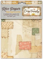 Stamperia Assorted A6 Rice Paper Backgrounds - Cozy Family (8 sheets)