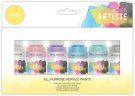 Docrafts Artiste Acrylic Paint Pack - Pearl (6 x 59 ml bottles)