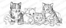 Impression Obsession Cling Rubber Stamp - Kittens with Ribbon