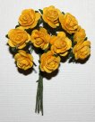 10st Small Paper Roses yellow ca 1cm