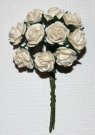 10st Small Paper Roses off white ca 1cm