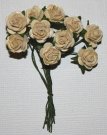 10st Small Paper Roses ivory ca 1cm