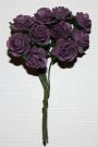 10st Small Paper Roses aubergine ca 1cm