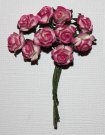 10st Small Paper Roses 2tone sweet rosy pink ca 1cm
