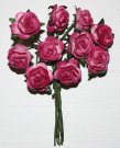 10st Small Paper Roses 2tone medium pink pink ca 1cm