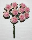 10st Small Paper Roses 2tone pale pink pink ca 1cm