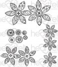 Heartfelt Creations - Buttons & Blooms Pre-Cut Cling Mounted Stamp Set (4 stamps)