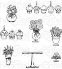 Heartfelt Creations - Sweet Shoppe Treats Pre-Cut Cling Mounted Stamp Set (8 stamps)