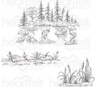 Heartfelt Creations Pre-Cut Cling Rubber Stamp Set - Create A 'scape Trout Lake (3 stamps)