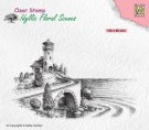 Nellies Choice Clear Stamp - Idyllic Floral Sea With Lighthouse
