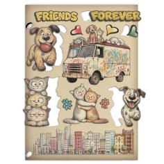 Stamperia A5 Wooden Shapes - Furry Friends 2