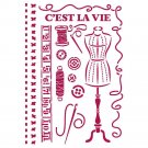 Stamperia A4 Stencil G - Romantic Threads Couture