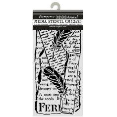 Stamperia 12x25cm Thick Stencils - All Around Letter and Feathers