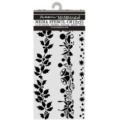 Stamperia 12x25cm Thick Stencils - Christmas Borders