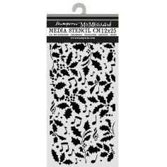 Stamperia 12x25cm Thick Stencils - Christmas Holly and Leaves