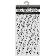 Stamperia 12x25cm Thick Stencil - Cozy Family Sprig pattern