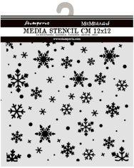 Stamperia 12x12cm Thick Stencils - Christmas Snowflakes Pattern