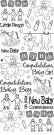 Anitas Peel Off Outline Stickers Baby Congratulations Gold