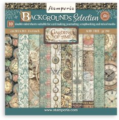 Stamperia 8”x8” Paper Pack - Gardens of Time Maxi Background Selection (10 sheets)