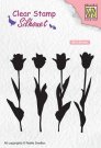 Nellies Choice Clearstamp - Silhouette Tulips