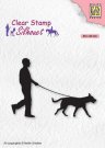 Nellies Choice Clear Stamps - Silhouette Man with Dog