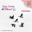 Nellies Choice Clear Stamps - Silhouette Flying Birds