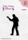 Nellies Choice Clearstamp - Silhouette Teenagers Guitar