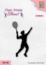 Nellies Choice Clear Stamps - Silhouette Sport Tennis Player
