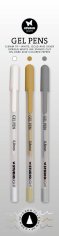 Studio Light Gel Pen Set (White, Gold, Silver)