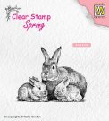 Nellies Choice Clearstamp - Spring Rabbit Family