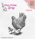 Nellies Choice Clearstamp - Mother Hen With Her Chicks
