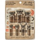 Tim Holtz Idea-Ology Corked Glass Vials - Apothecary Amber with Vintage Labels (7 pack)