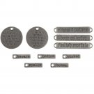 Tim Holtz Idea-Ology Metal Adornments - Antique Silver Halloween Words (10 pack)
