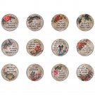Tim Holtz Idea-Ology Quote Flair Buttons (12 pack)