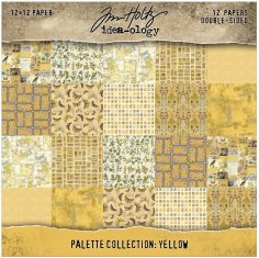 Tim Holtz Idea-ology 12”x12” Palette Collection - Yellow (12 sheets)