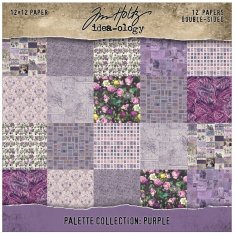 Tim Holtz Idea-ology 12”x12” Palette Collection - Purple (12 sheets)