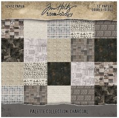 Tim Holtz Idea-ology 12”x12” Palette Collection - Charcoal (12 sheets)