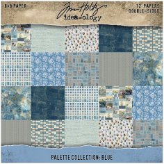 Tim Holtz Idea-ology 8”x8” Palette Collection - Blue (12 sheets)