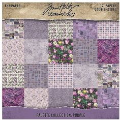 Tim Holtz Idea-ology 8”x8” Palette Collection - Purple (12 sheets)