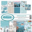 Reminisce 12"x12" Paper Collection Kit - Winterscape (8 sheets paper + 1 sticker sheet)